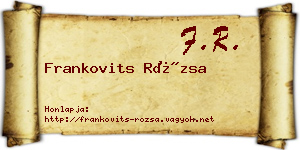 Frankovits Rózsa névjegykártya