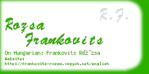 rozsa frankovits business card
